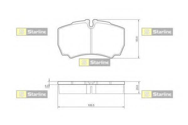 STARLINE BDS432 Комплект тормозных колодок, дисковый тормоз