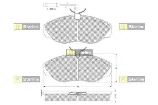 STARLINE BDS032 Комплект тормозных колодок, дисковый тормоз