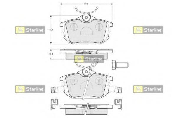 STARLINE BDS194 Комплект тормозных колодок, дисковый тормоз