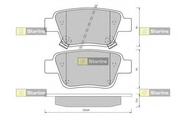 STARLINE BDS834P Комплект тормозных колодок, дисковый тормоз