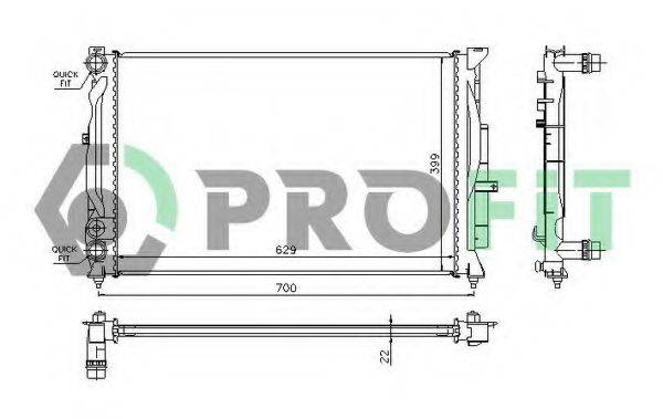 PROFIT PR0014A2 Радиатор, охлаждение двигателя