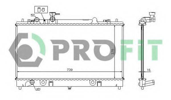 PROFIT PR3030A1 Радиатор, охлаждение двигателя