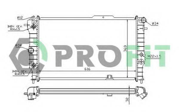 PROFIT PR5076A3 Радиатор, охлаждение двигателя