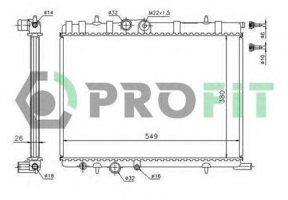 PROFIT PR5514A1 Радиатор, охлаждение двигателя