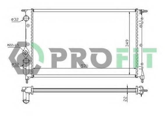 PROFIT PR6038A1 Радиатор, охлаждение двигателя