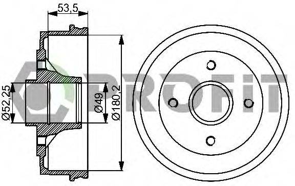 PROFIT 50200075 Тормозной барабан