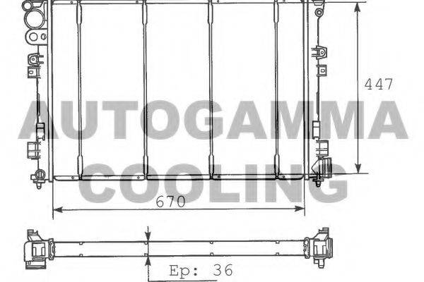 AUTOGAMMA 100187 Радиатор, охлаждение двигателя