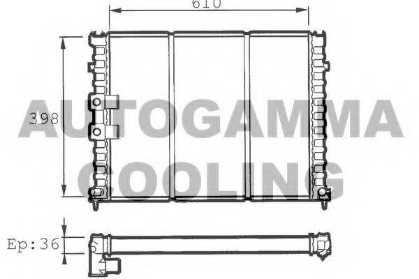 AUTOGAMMA 100207 Радиатор, охлаждение двигателя