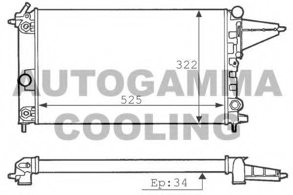 AUTOGAMMA 100727 Радиатор, охлаждение двигателя
