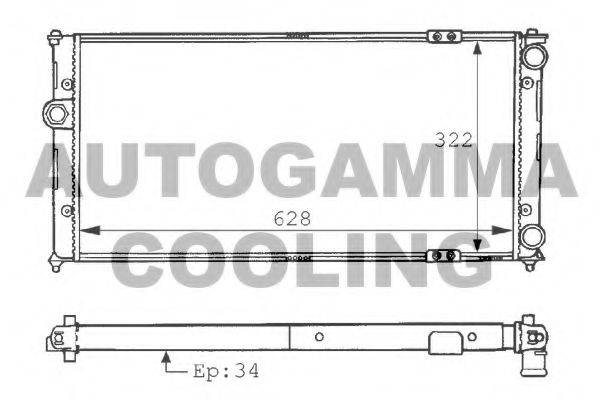 AUTOGAMMA 100952 Радиатор, охлаждение двигателя