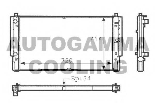 AUTOGAMMA 101083 Радиатор, охлаждение двигателя