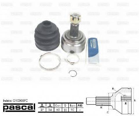 PASCAL G1C005PC Шарнирный комплект, приводной вал