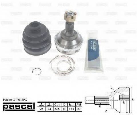PASCAL G1P015PC Шарнирный комплект, приводной вал