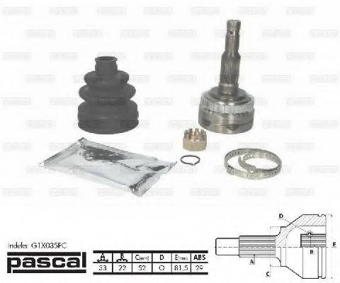 PASCAL G1X035PC Шарнирный комплект, приводной вал