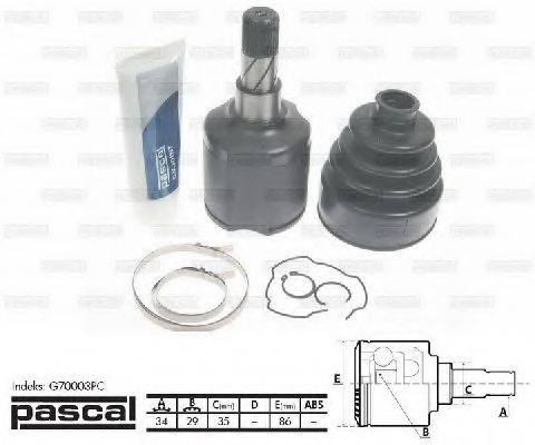 PASCAL G70003PC Шарнирный комплект, приводной вал