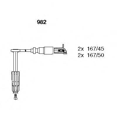 BREMI 982 Комплект проводов зажигания