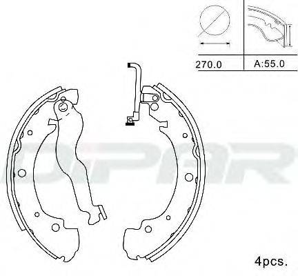 DITAS DPB1023 Комплект тормозных колодок