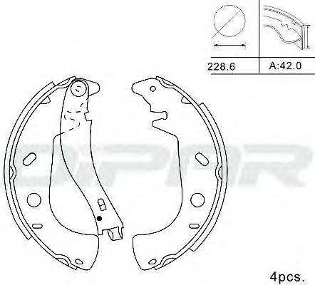 DITAS DPB1028 Комплект тормозных колодок