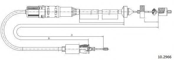 CABOR 102966 Трос, управление сцеплением