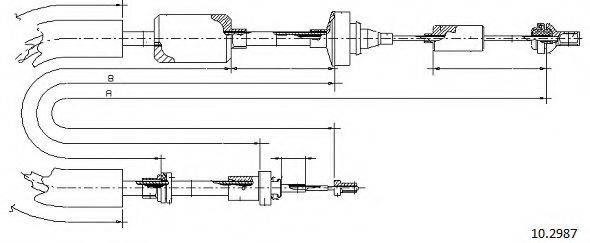 CABOR 102987 Трос, управление сцеплением