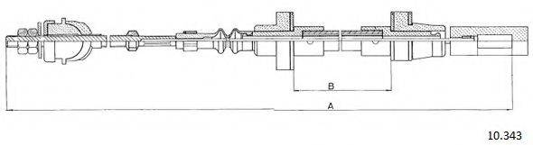CABOR 10343 Трос, управление сцеплением