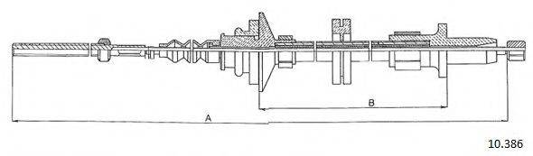 CABOR 10386 Трос, управление сцеплением
