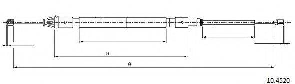 CABOR 104520 Трос, стояночная тормозная система