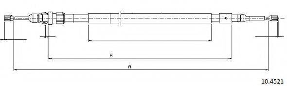 CABOR 104521 Трос, стояночная тормозная система