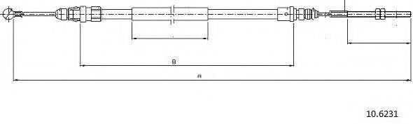 CABOR 106231 Трос, стояночная тормозная система