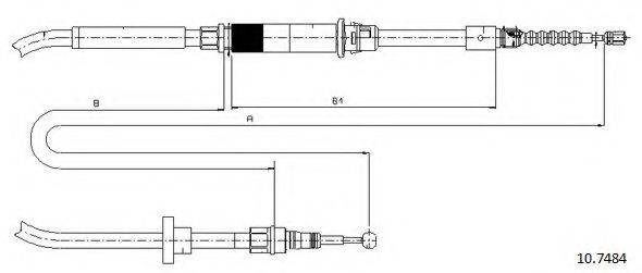 CABOR 107484 Трос, стояночная тормозная система