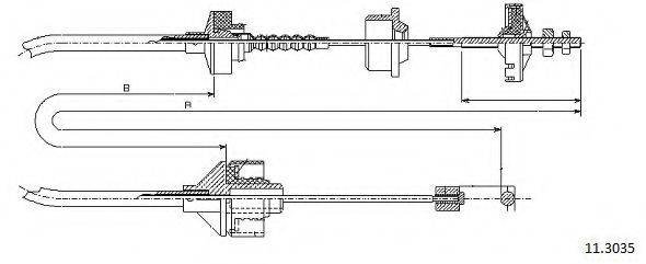 CABOR 113035 Трос, управление сцеплением