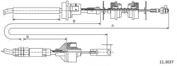 CABOR 113037 Трос, управление сцеплением