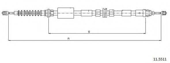 CABOR 115511 Трос, стояночная тормозная система