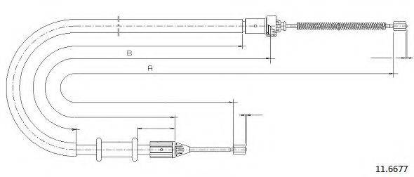 CABOR 116677 Трос, стояночная тормозная система