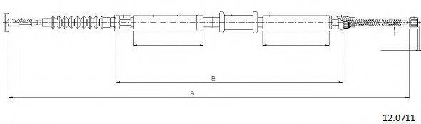 CABOR 120711 Трос, стояночная тормозная система