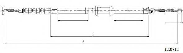 CABOR 120712 Трос, стояночная тормозная система
