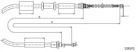 CABOR 1281P2 Трос, стояночная тормозная система