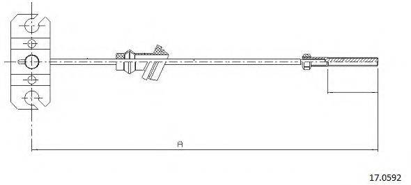 CABOR 170592 Трос, стояночная тормозная система