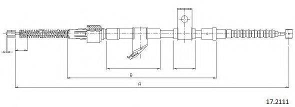 CABOR 172111 Трос, стояночная тормозная система
