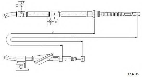 CABOR 174035 Трос, стояночная тормозная система