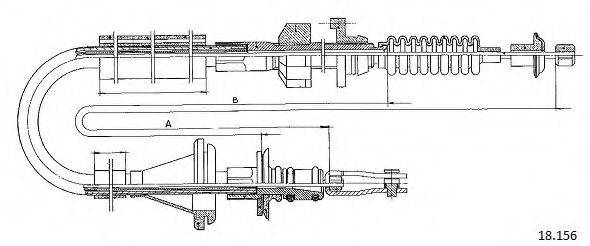 CABOR 18156 Трос, управление сцеплением