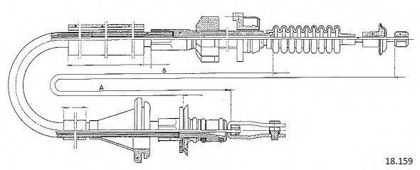 CABOR 18159 Трос, управление сцеплением