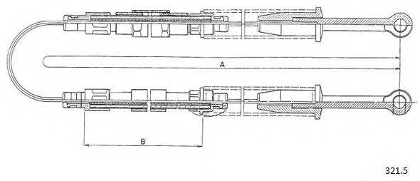 CABOR 3215 Трос, стояночная тормозная система