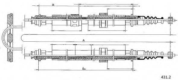 CABOR 4312 Трос, стояночная тормозная система