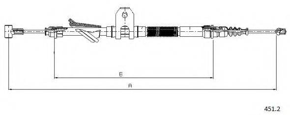 CABOR 4512 Трос, стояночная тормозная система