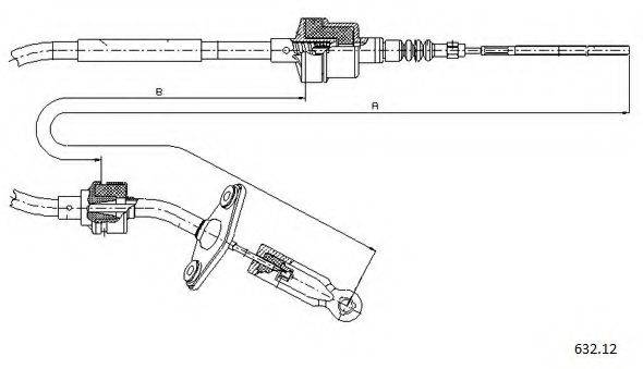CABOR 63212 Трос, управление сцеплением