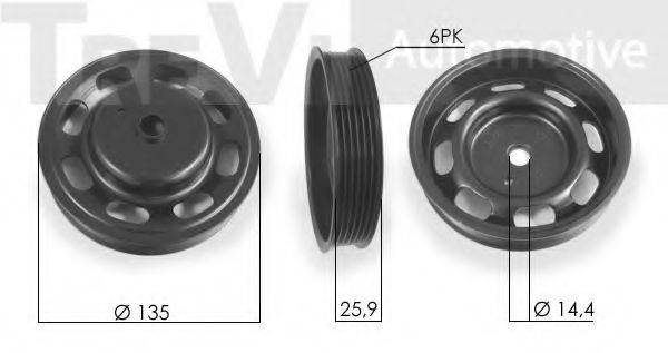 TREVI AUTOMOTIVE PC1235 Ременный шкив, коленчатый вал