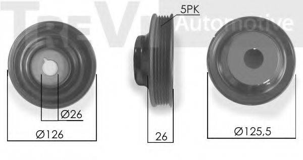 TREVI AUTOMOTIVE PC1255 Ременный шкив, коленчатый вал