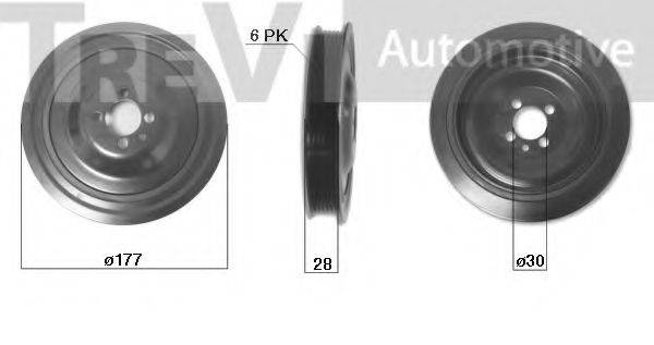 TREVI AUTOMOTIVE PC1260 Ременный шкив, коленчатый вал