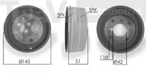 TREVI AUTOMOTIVE PC1200 Ременный шкив, коленчатый вал